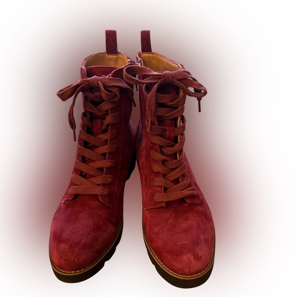 Vionic Shoes - 🔥 Vionic Lani Port ( Rich Burgundy) Suede Lace-Up Boots – Women’s 7.5 🔥